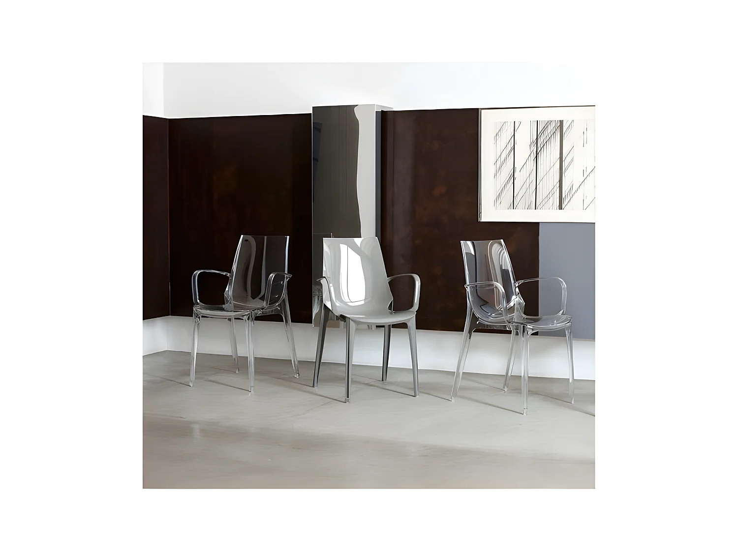 Chaise design avec accoudoirs - polycarbonate - SCAB DESIGN