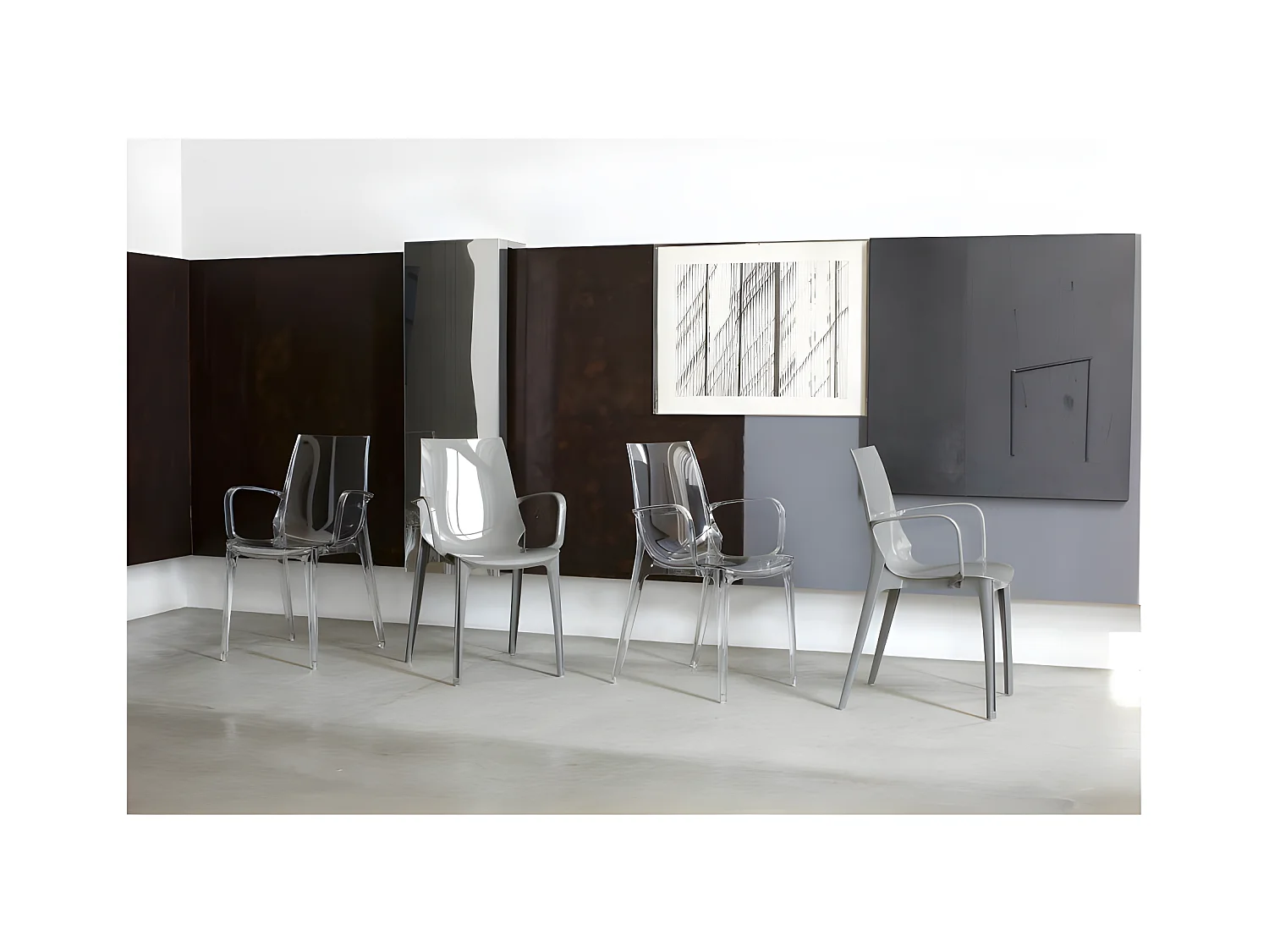 Chaise design avec accoudoirs - polycarbonate - SCAB DESIGN