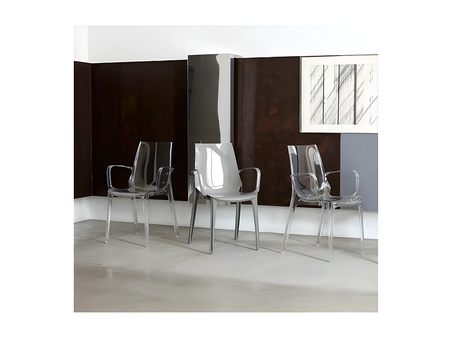 Chaise design avec accoudoirs - polycarbonate - SCAB DESIGN