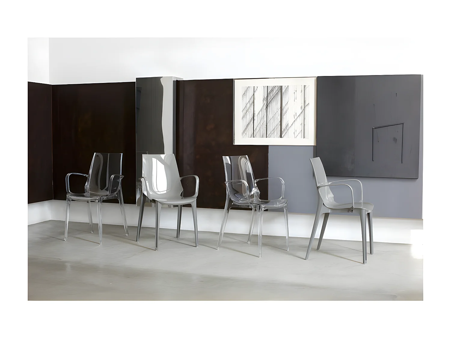 Chaise design avec accoudoirs - polycarbonate - SCAB DESIGN