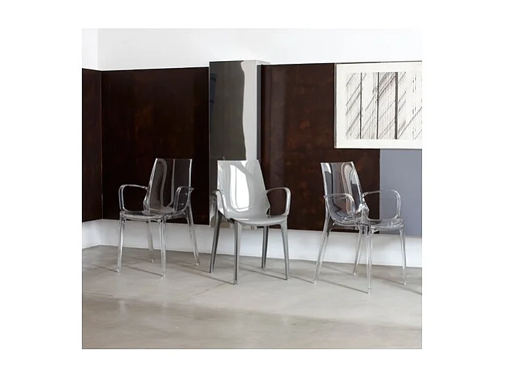 Chaise design avec accoudoirs - polycarbonate - SCAB DESIGN