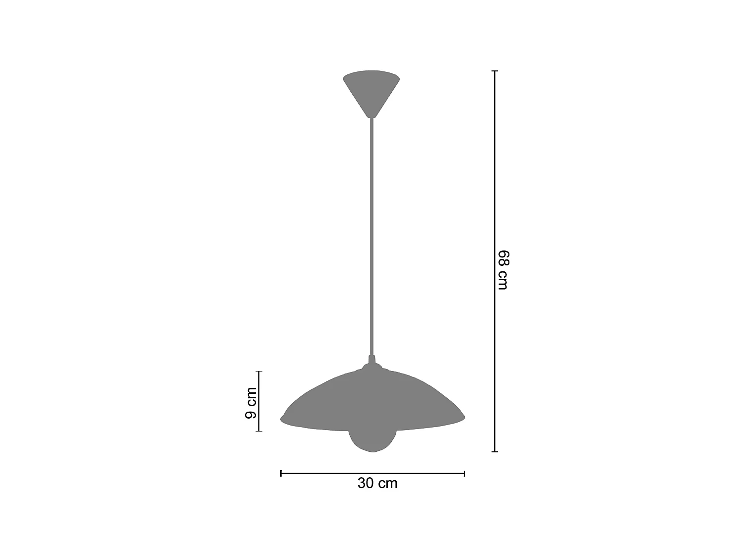 Suspensão TOSEL  DEMI LUNE PLISSÉ metal geométrico branco D40 x  H96  cm