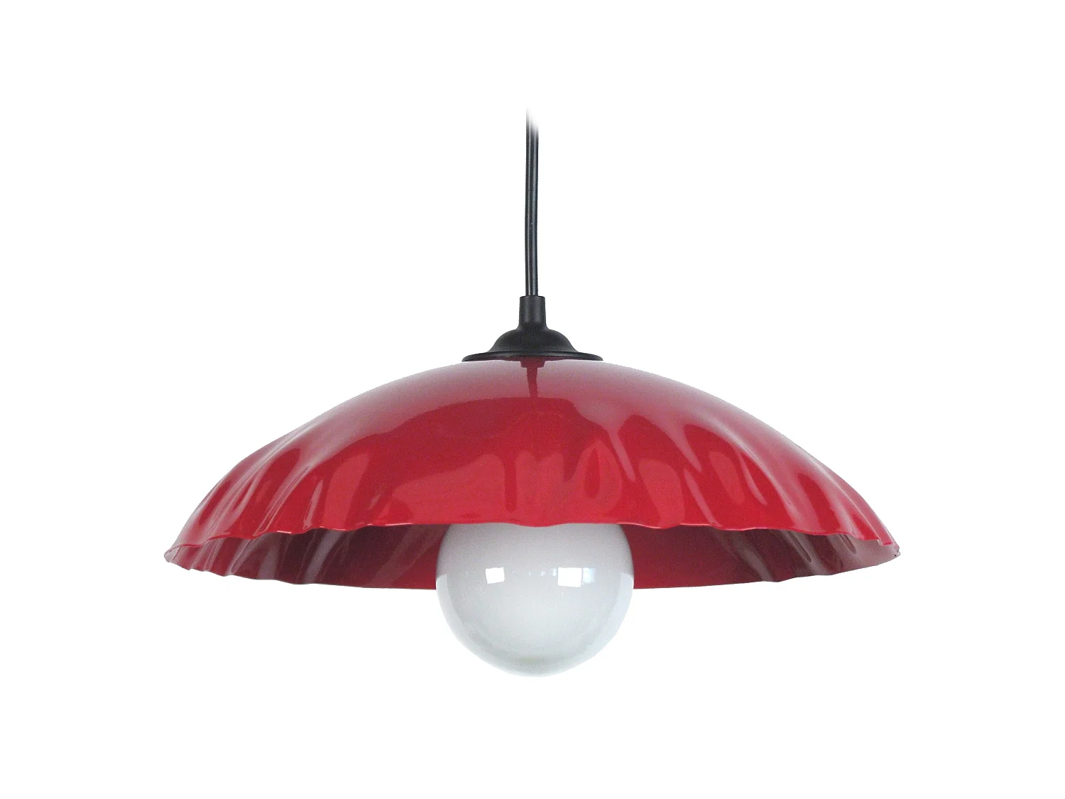 Suspensão TOSEL  DEMI LUNE PLISSÉ metal geométrico branco D40 x  H96  cm