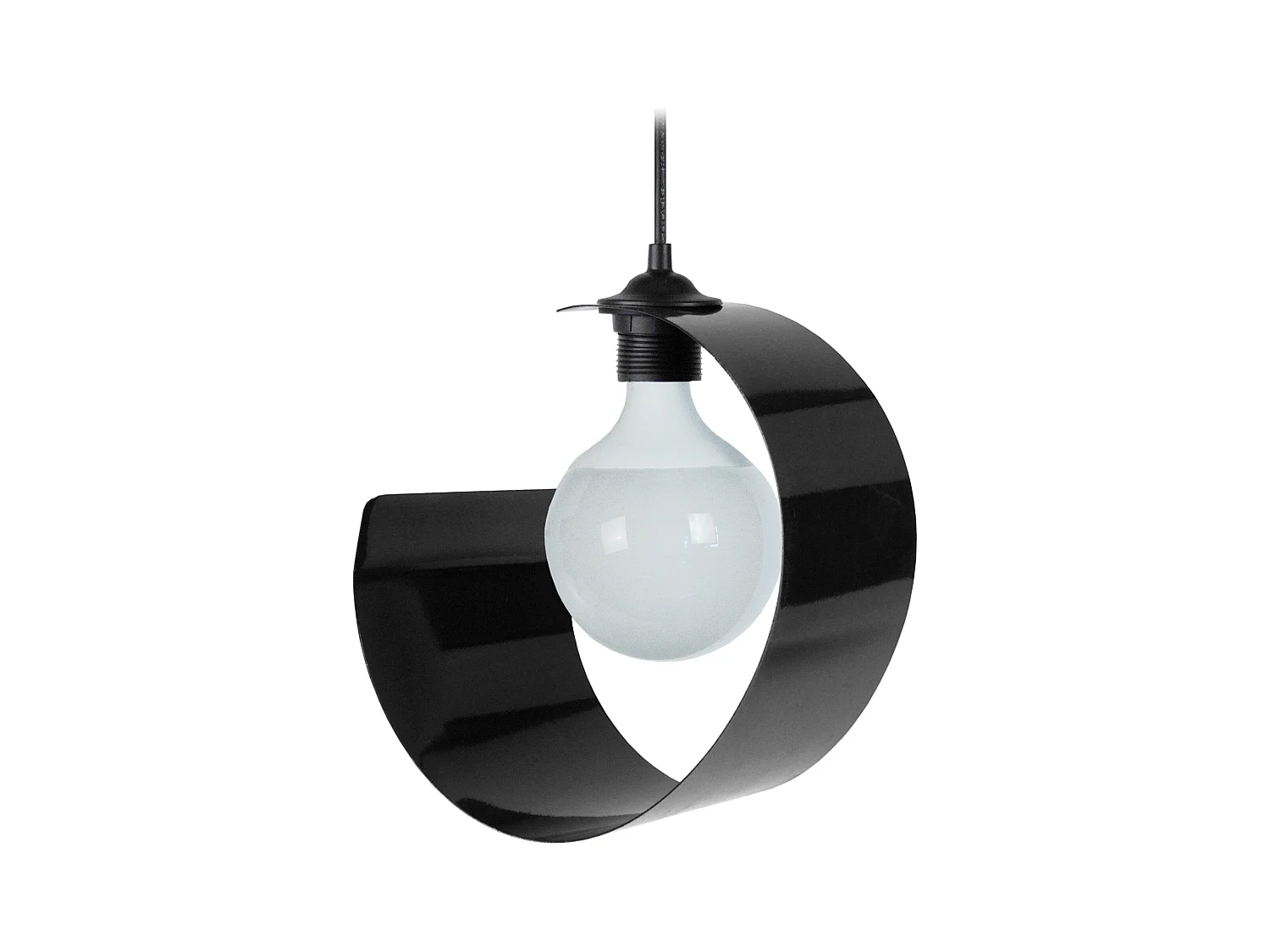 Suspensão TOSEL  LUNE metal meia-lua preto roxo D20 x  H85  cm