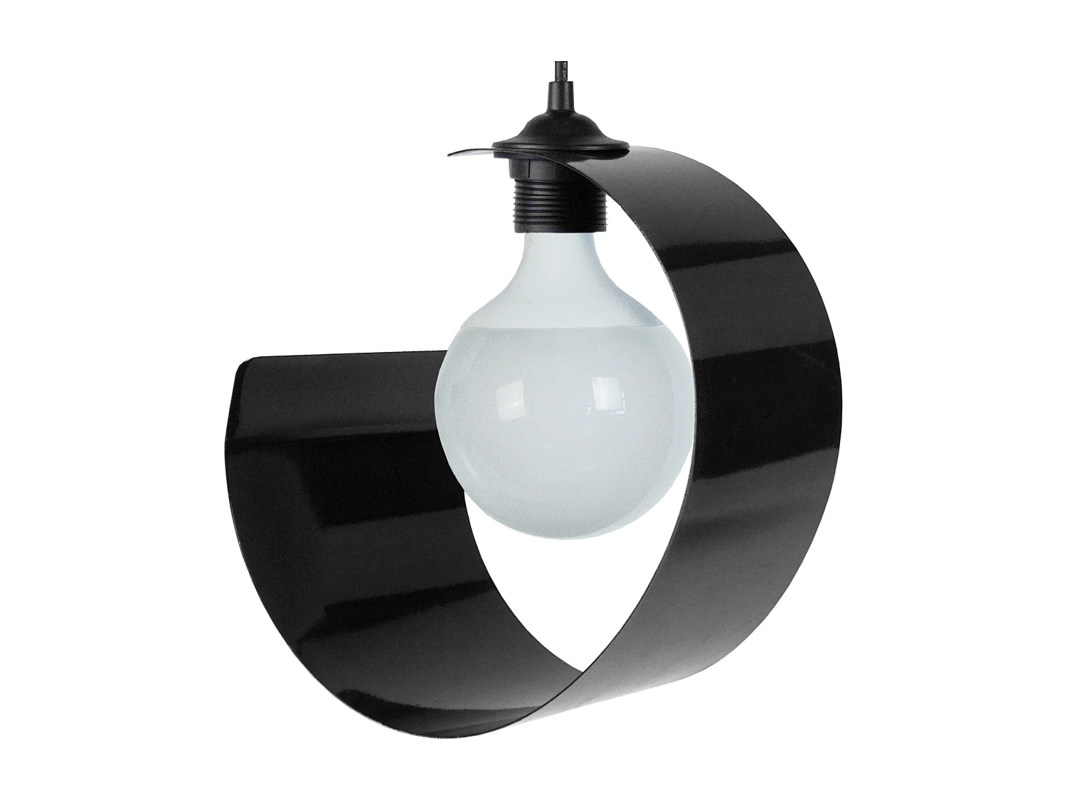 Suspensão TOSEL  LUNE metal meia-lua preto roxo D20 x  H85  cm