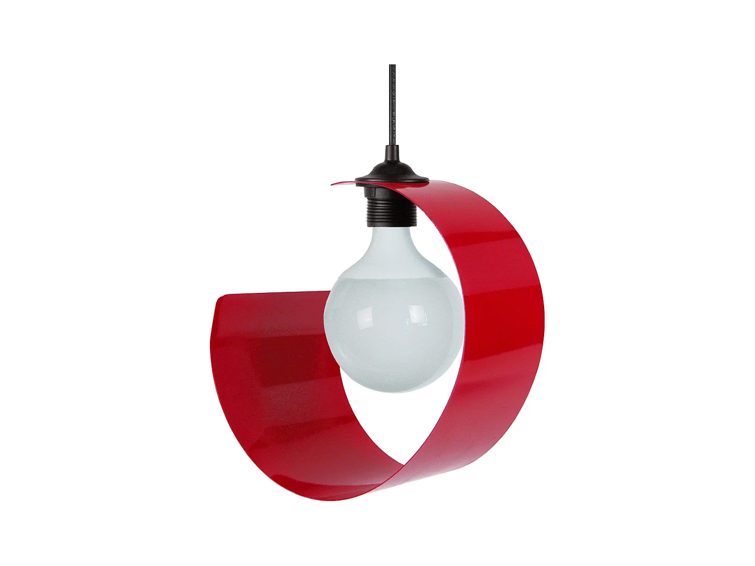 Suspensão TOSEL  LUNE metal meia-lua preto vermelho D28 x  H86  cm