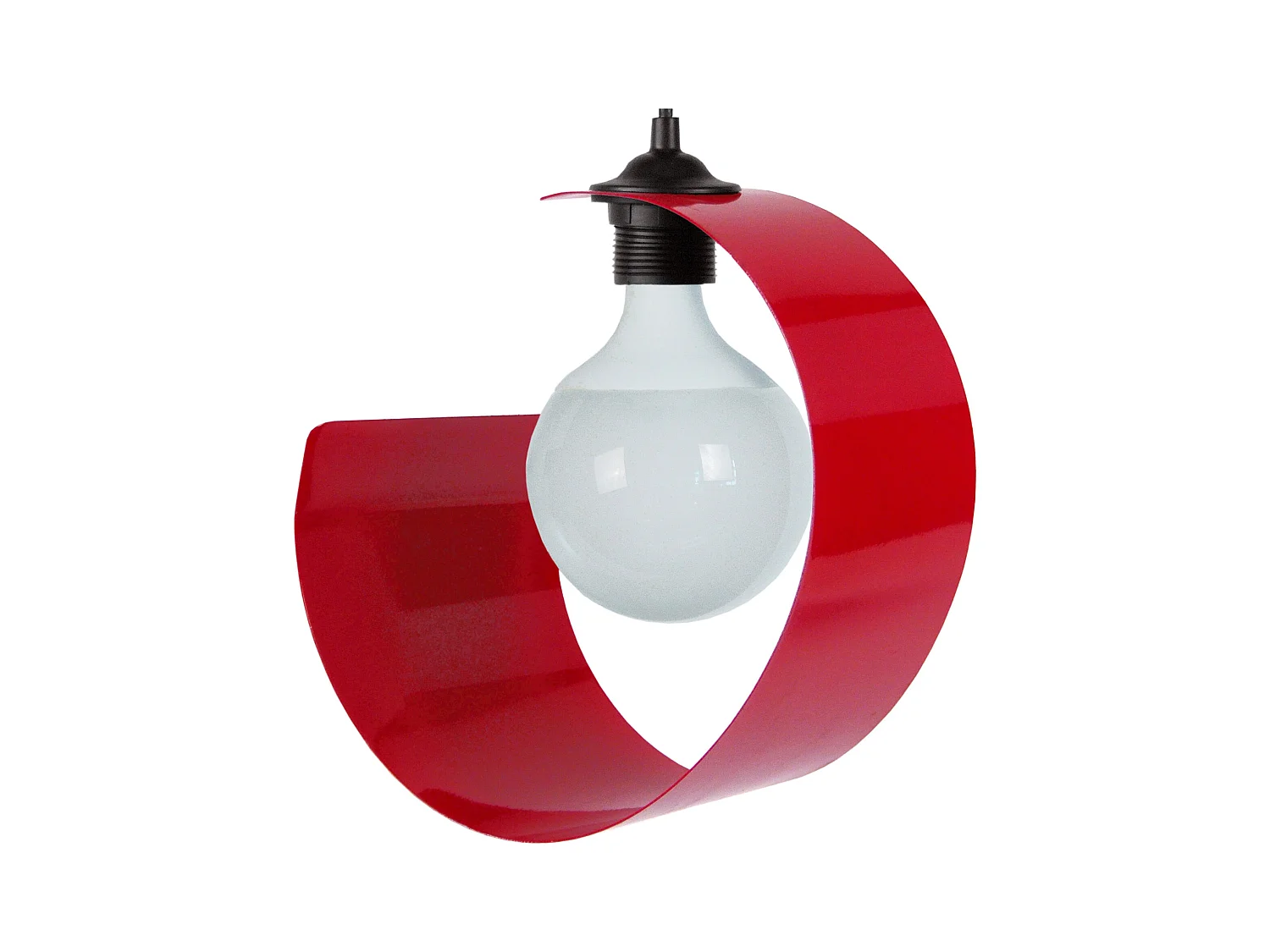 Suspensão TOSEL  LUNE metal meia-lua preto vermelho D28 x  H86  cm