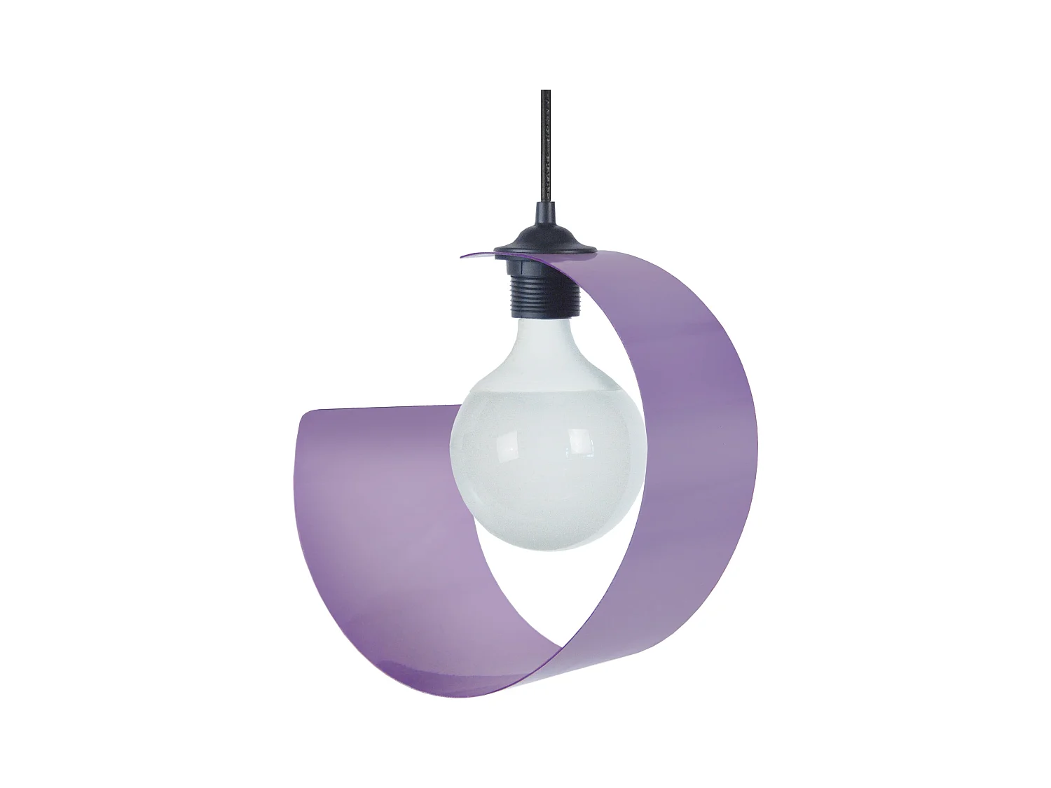 Suspensão TOSEL  LUNE metal meia-lua alumínio preto D28 x  H86  cm