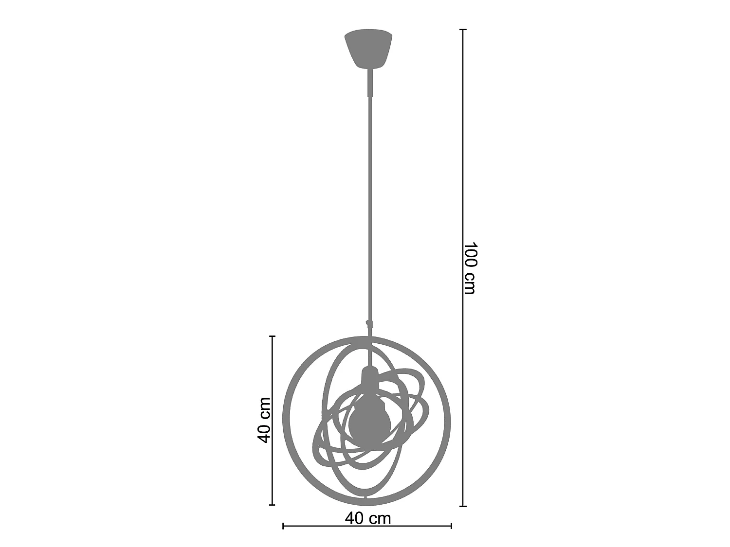 Suspension TOSEL ,métal,Aluminium,H 100x D40xP40cm