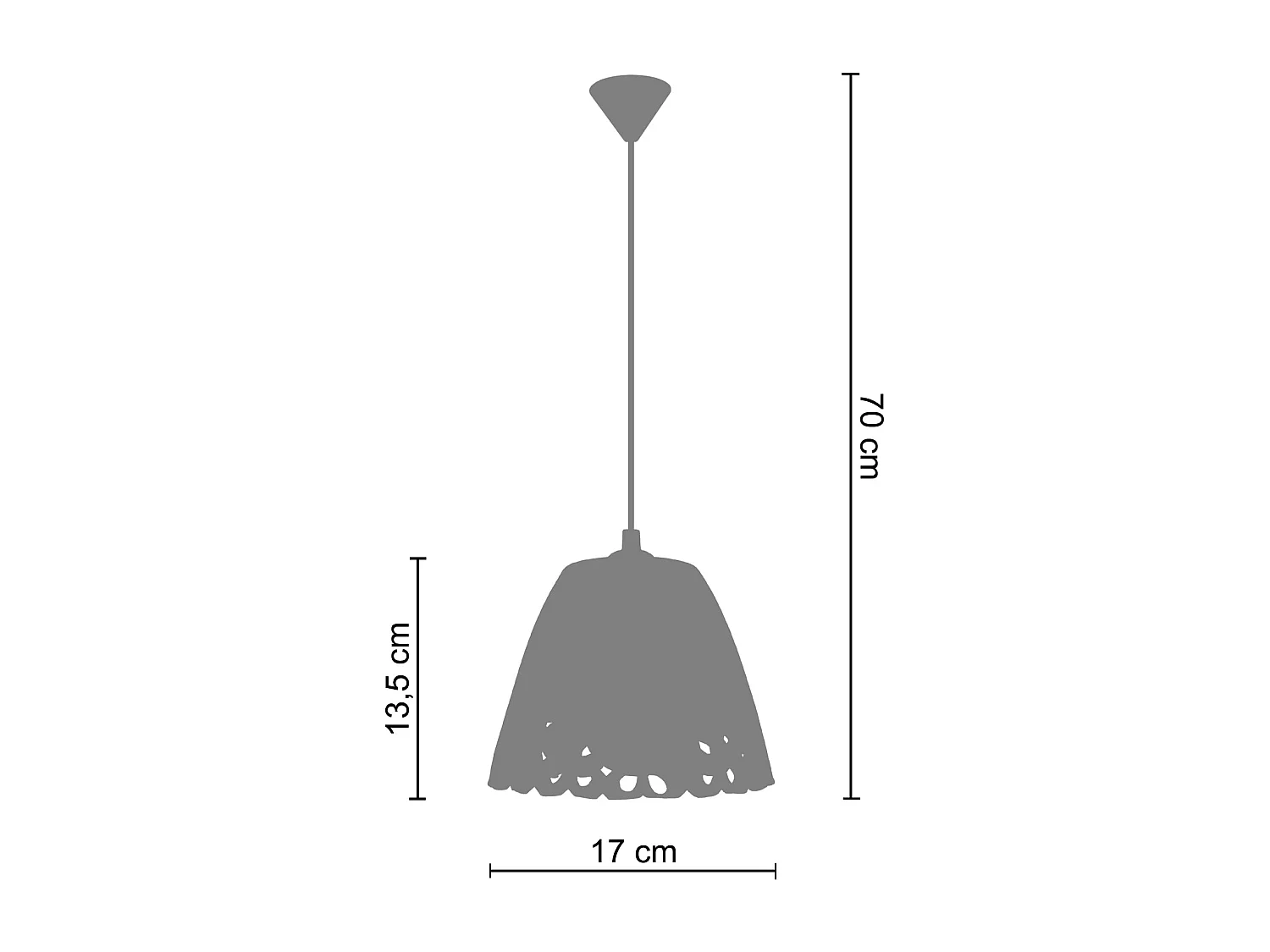 Suspension TOSEL ,céramique,Marron,H 70xD17xP17cm