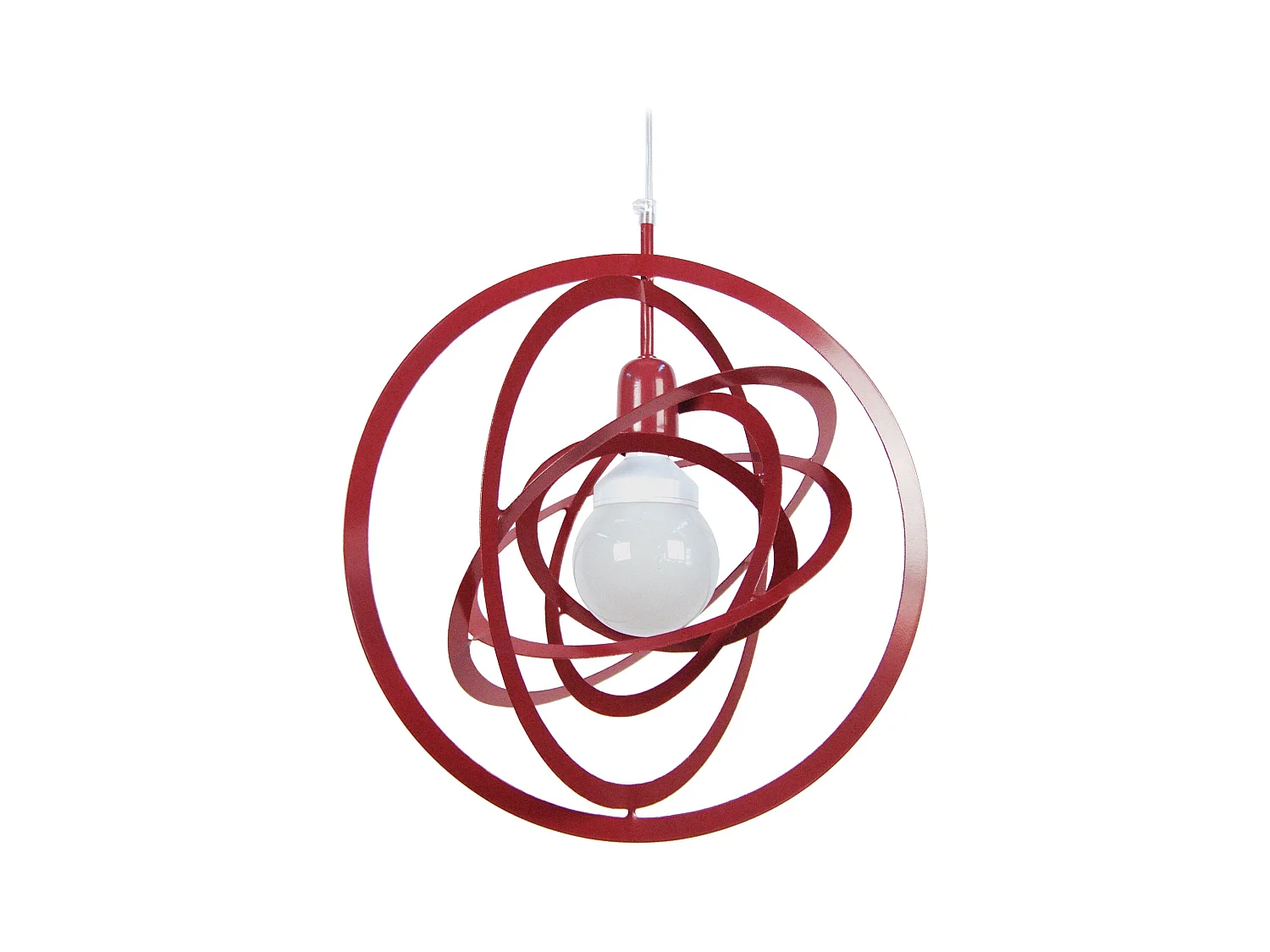 Suspension TOSEL ,métal,Rouge ,H100xD 40x P 40cm