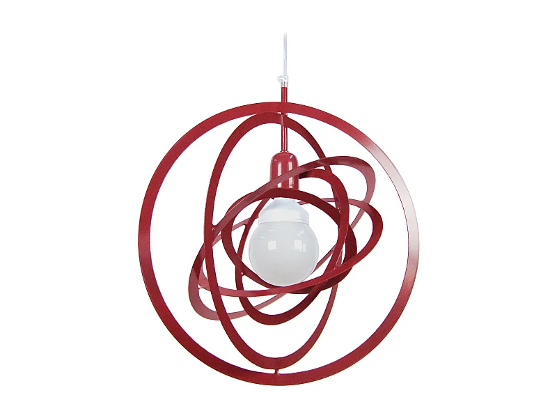 Suspension TOSEL ,métal,Rouge ,H100xD 40x P 40cm