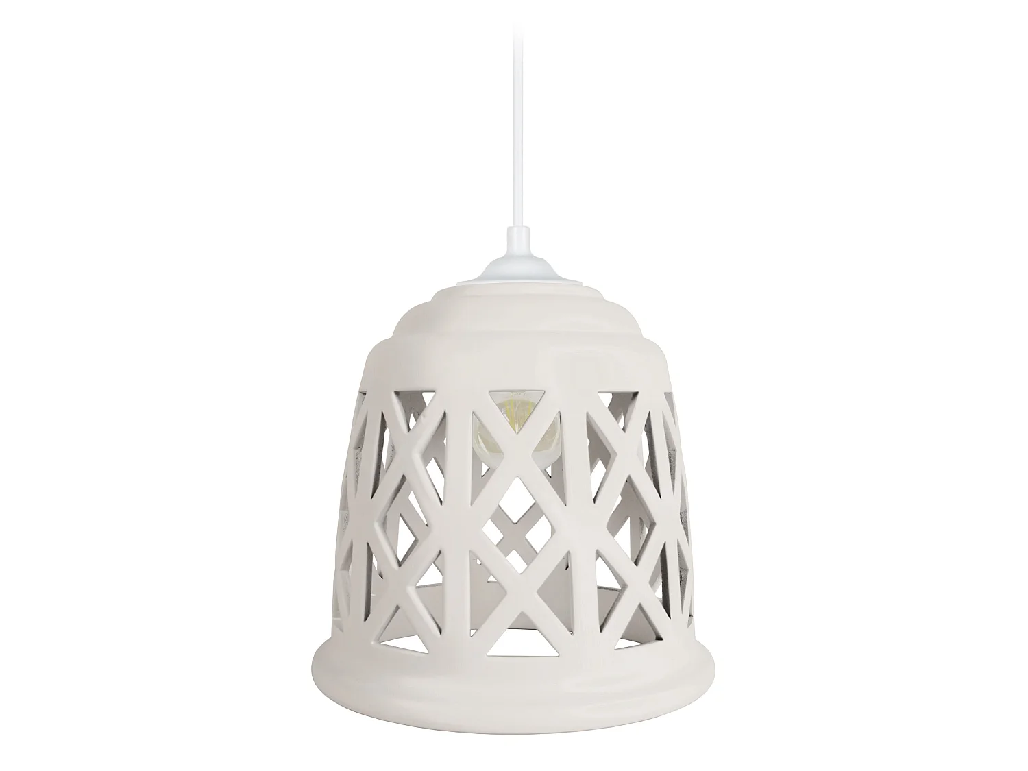 TOURAL - Suspension cloche poterie   blanc