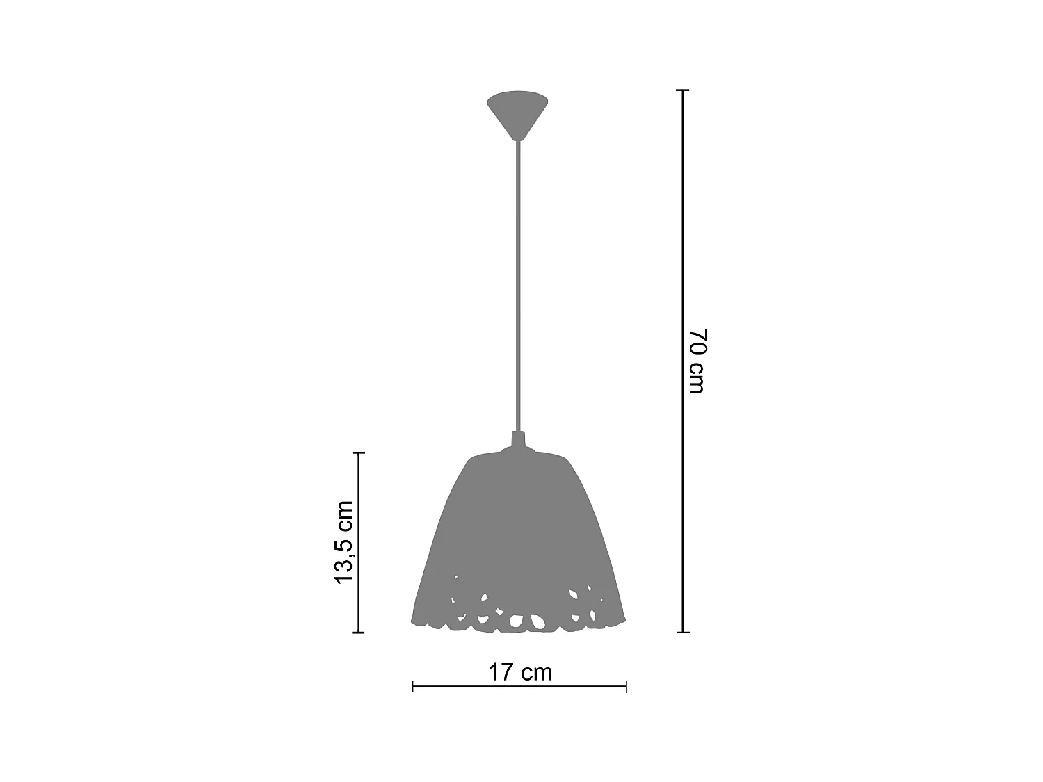 Suspension TOSEL ,céramique,Rose ,H70xD17x P 17cm