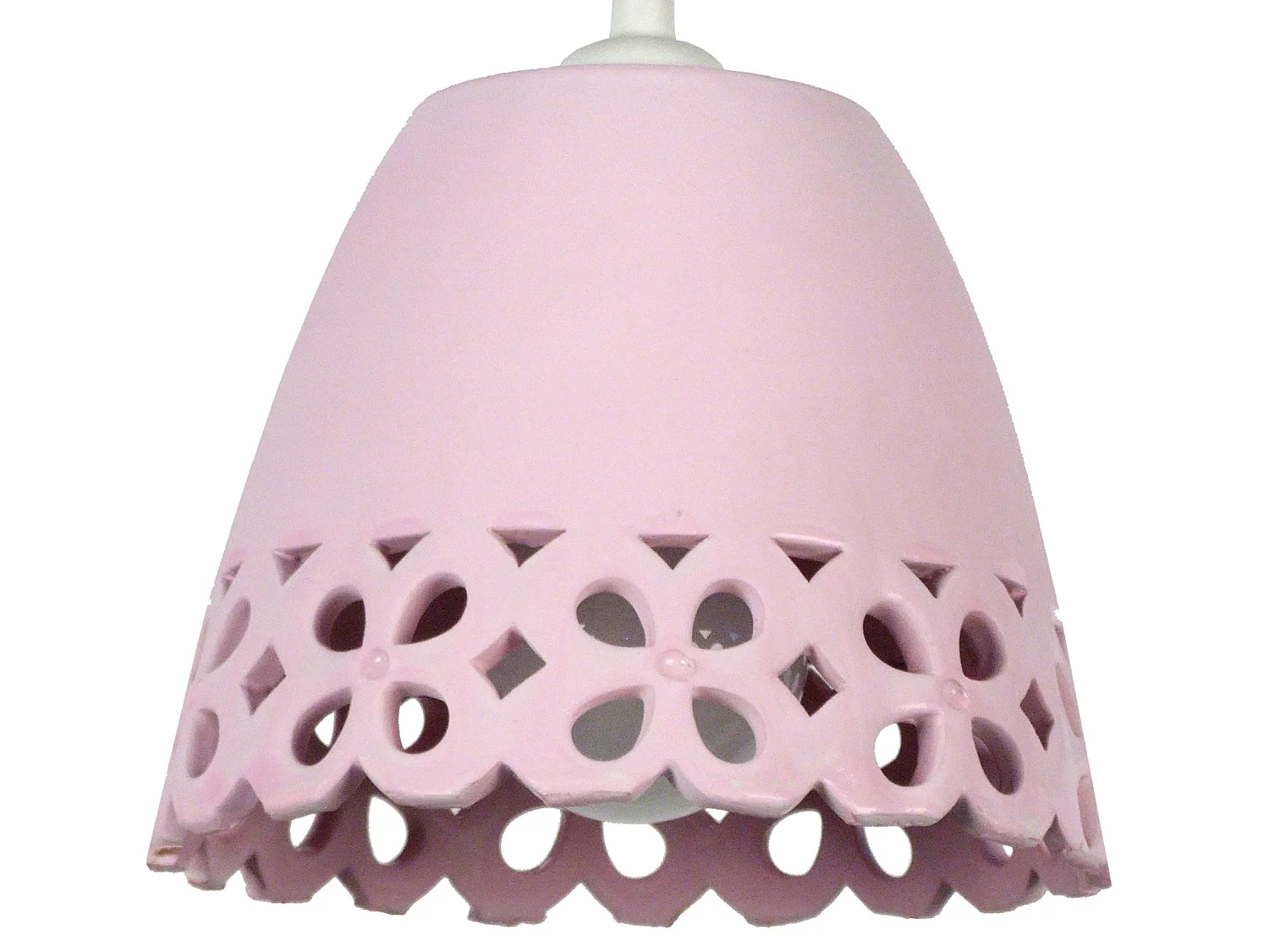 Lampadario a sospensione  cupola  ceramica  perforato  FARO rosa D'17cm