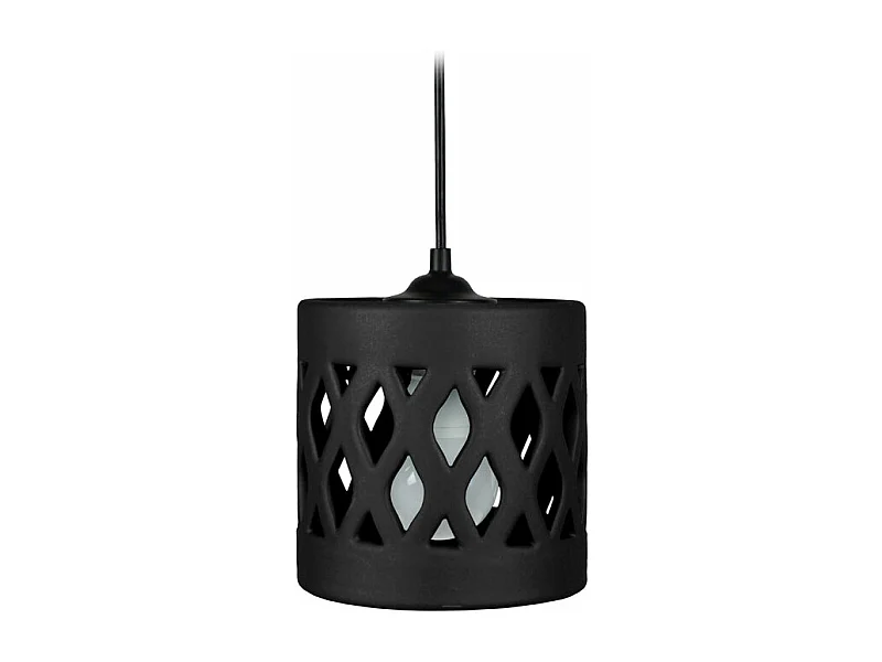 Suspensão TOSEL  COVO cerâmica cilindro preto D14,5 x  H74  cm