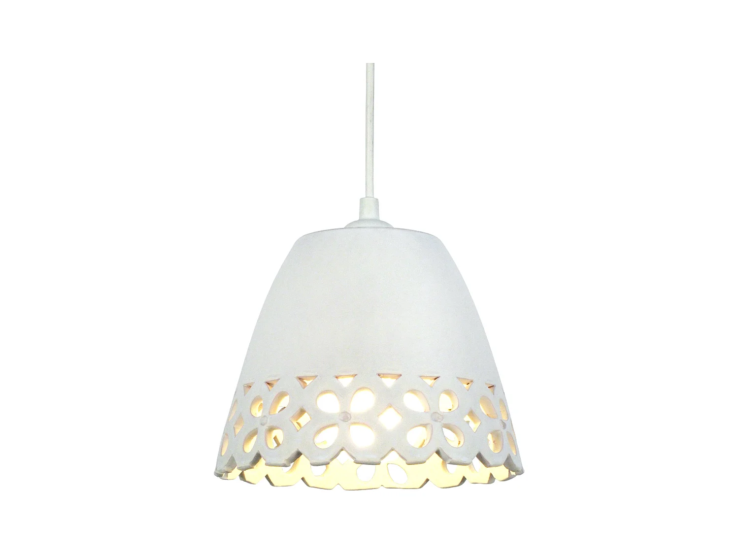 Suspensión  TOSEL ,arcilla,Blanco,A70xD17xP 17cm