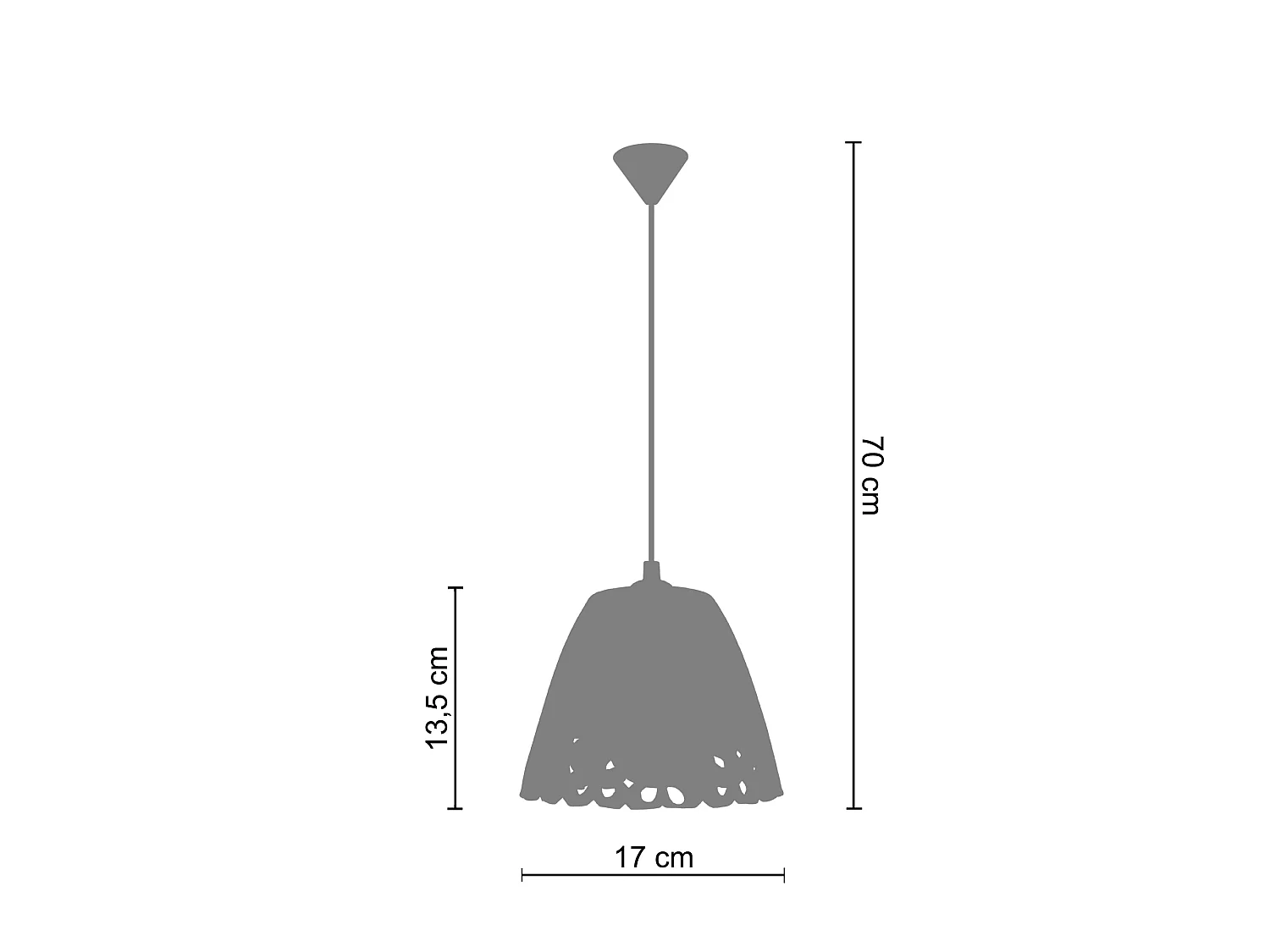 Lampadario a sospensione  cupola  ceramica  perforato  FARO bianco  D'17cm