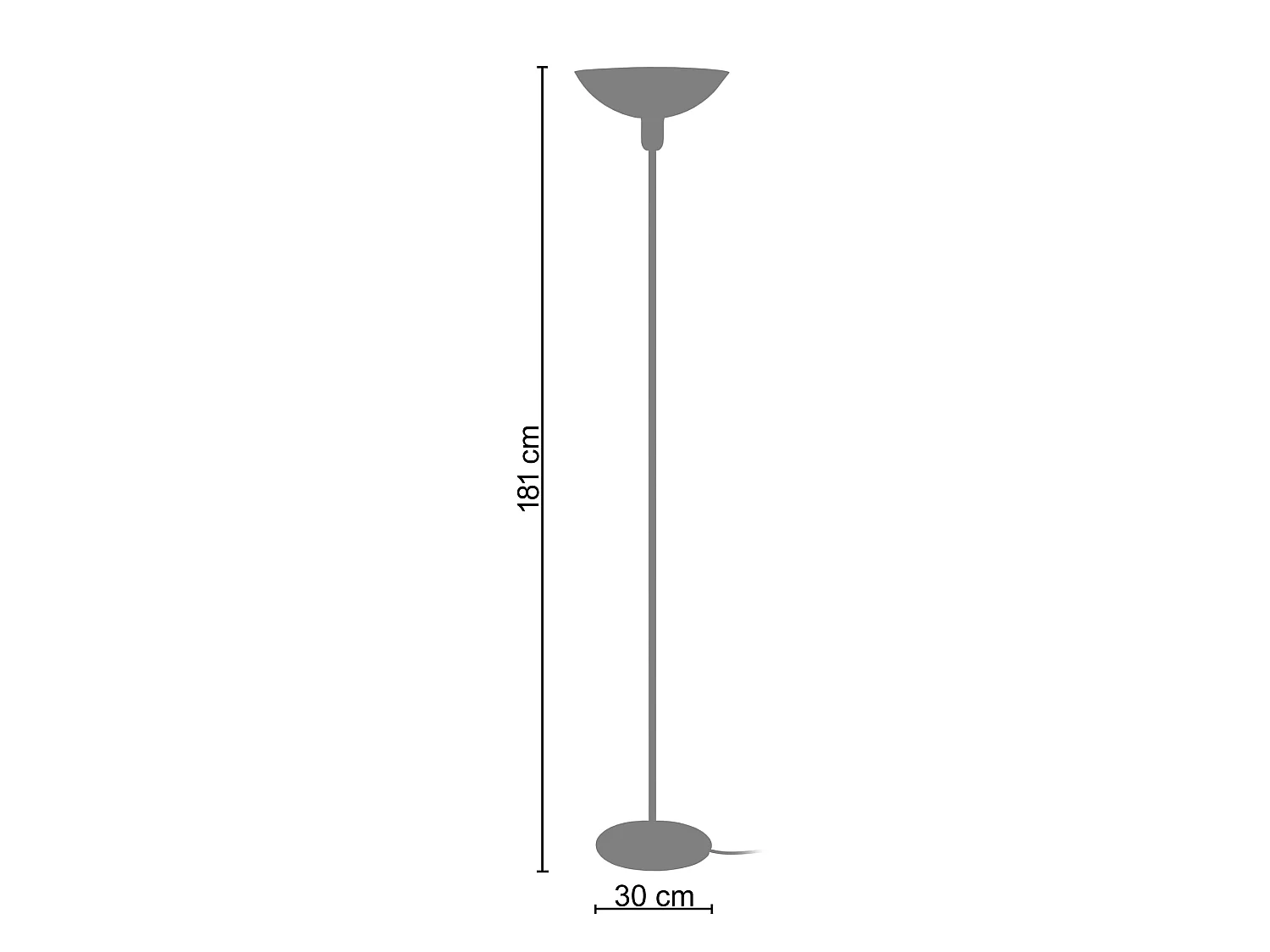 Lampada da terra metallo coluna DEMI LUNE color de malva  D'30 cm