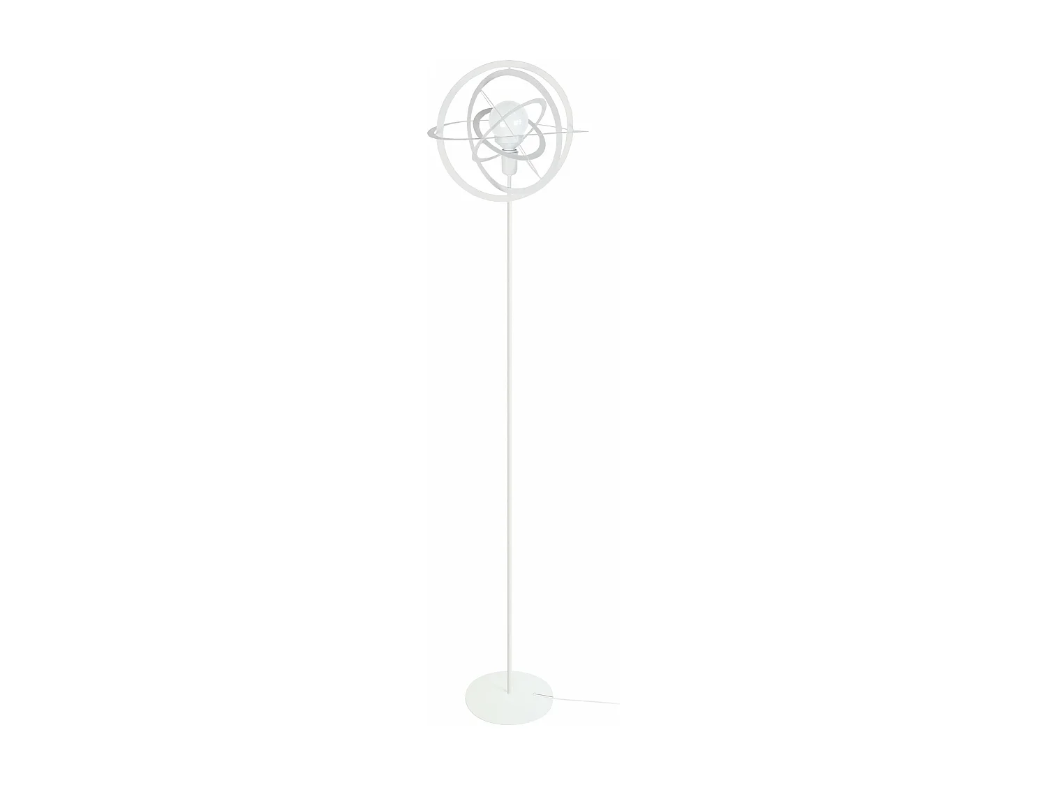 Lampadaire métal  blanc ivoire 175 cm.