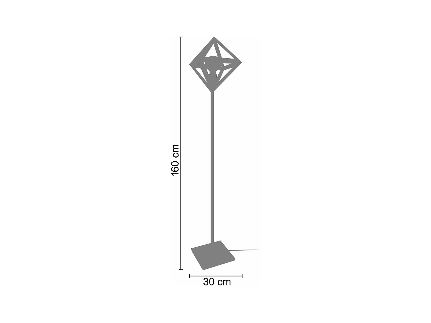 Candeeiro de Pé TOSEL EVERTON CURVE cordão de algodão arqueado vermelho D245 x  H195  cm