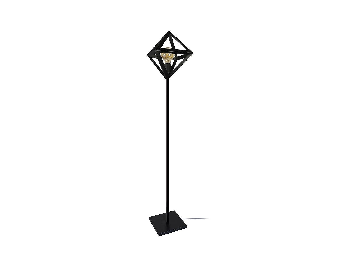 Lampadaire géométrique métal  noir 160 cm.