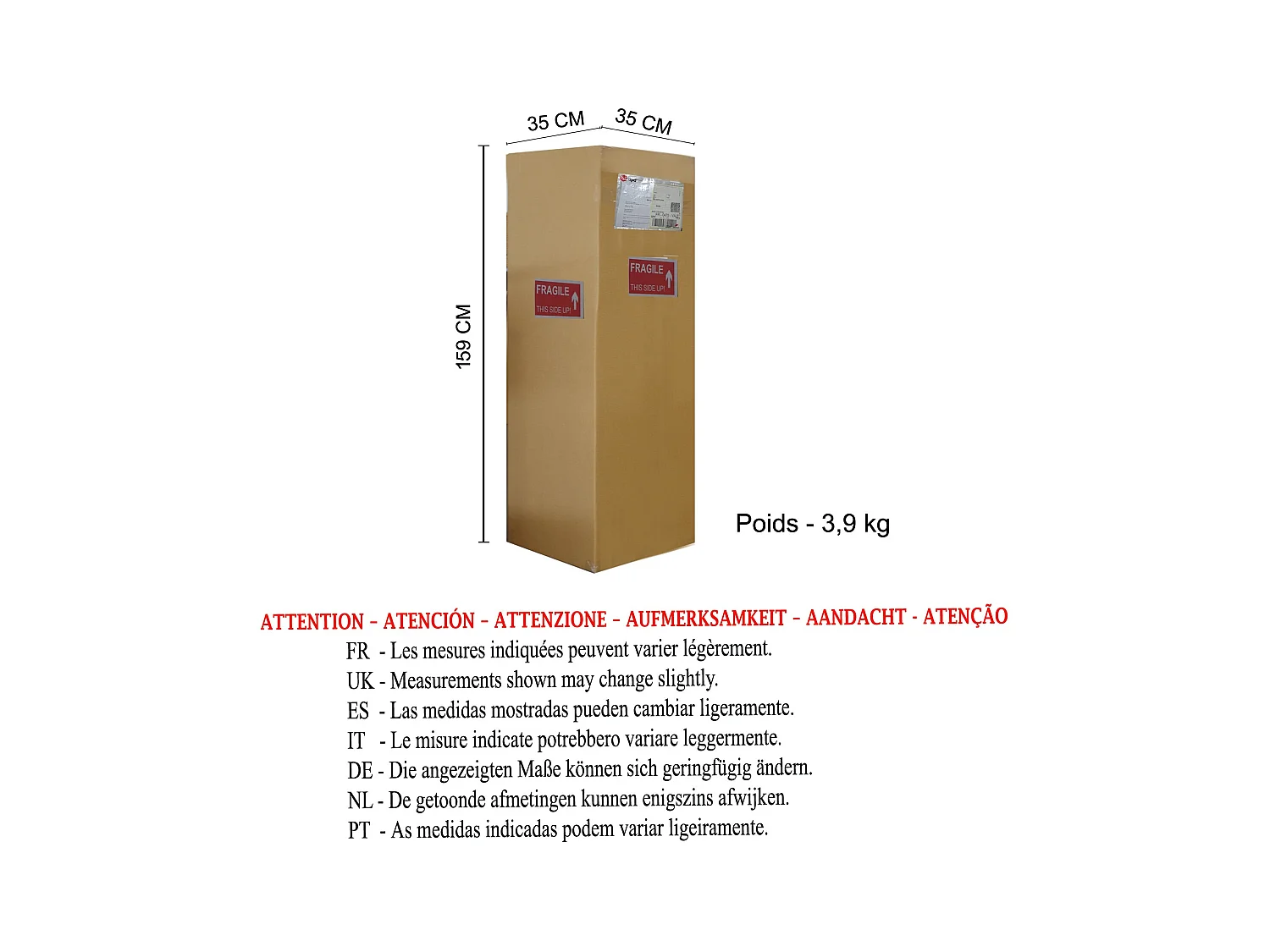 Candeeiro de Pé TOSEL MALMO tecido tripé natural D40 x  H152  cm