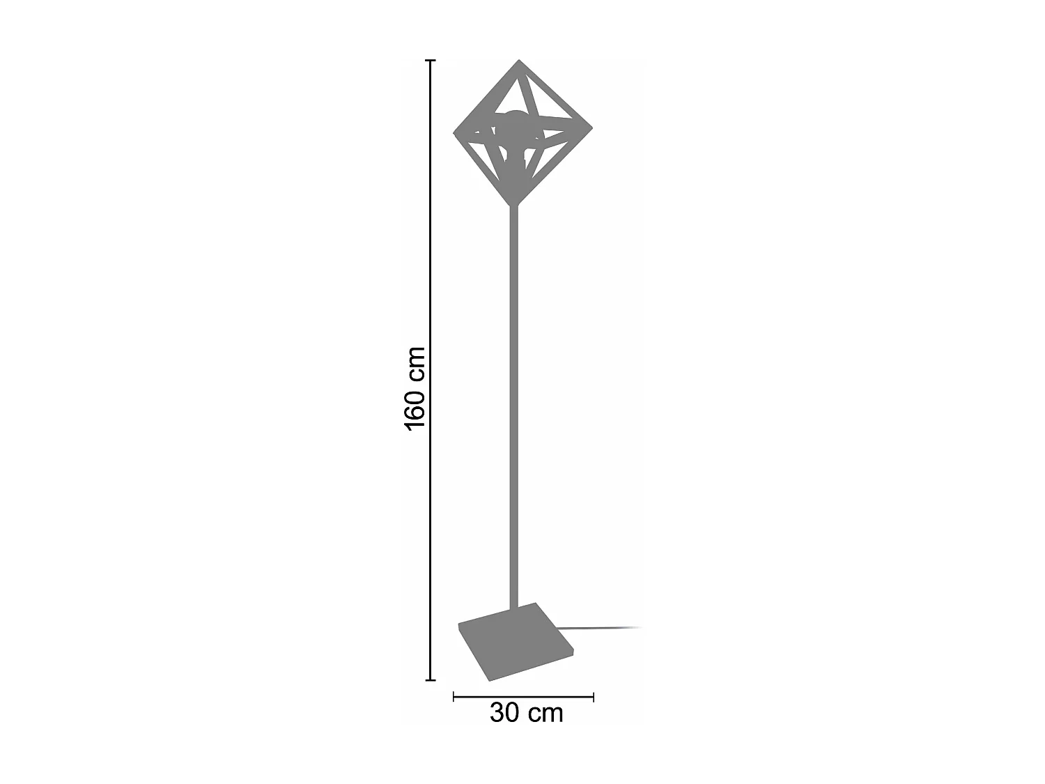 Lampadaire géométrique métal  aluminium 160 cm.