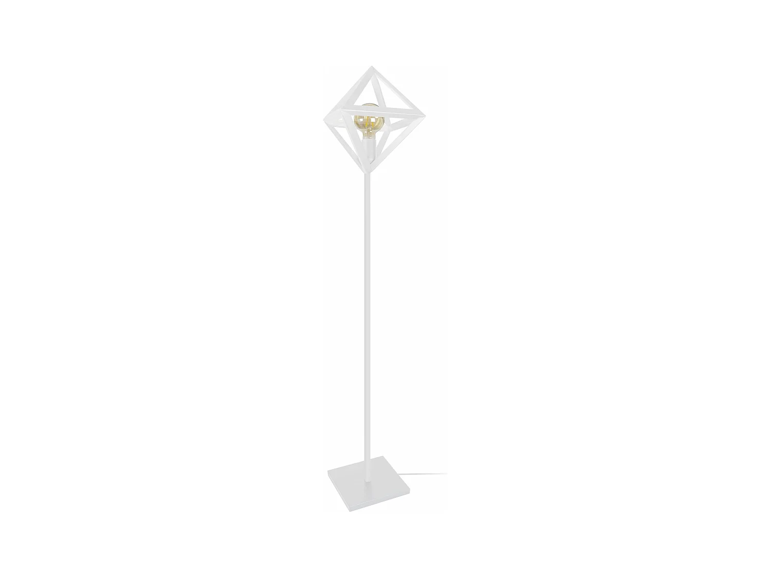 Lampadaire géométrique métal  blanc 160 cm.