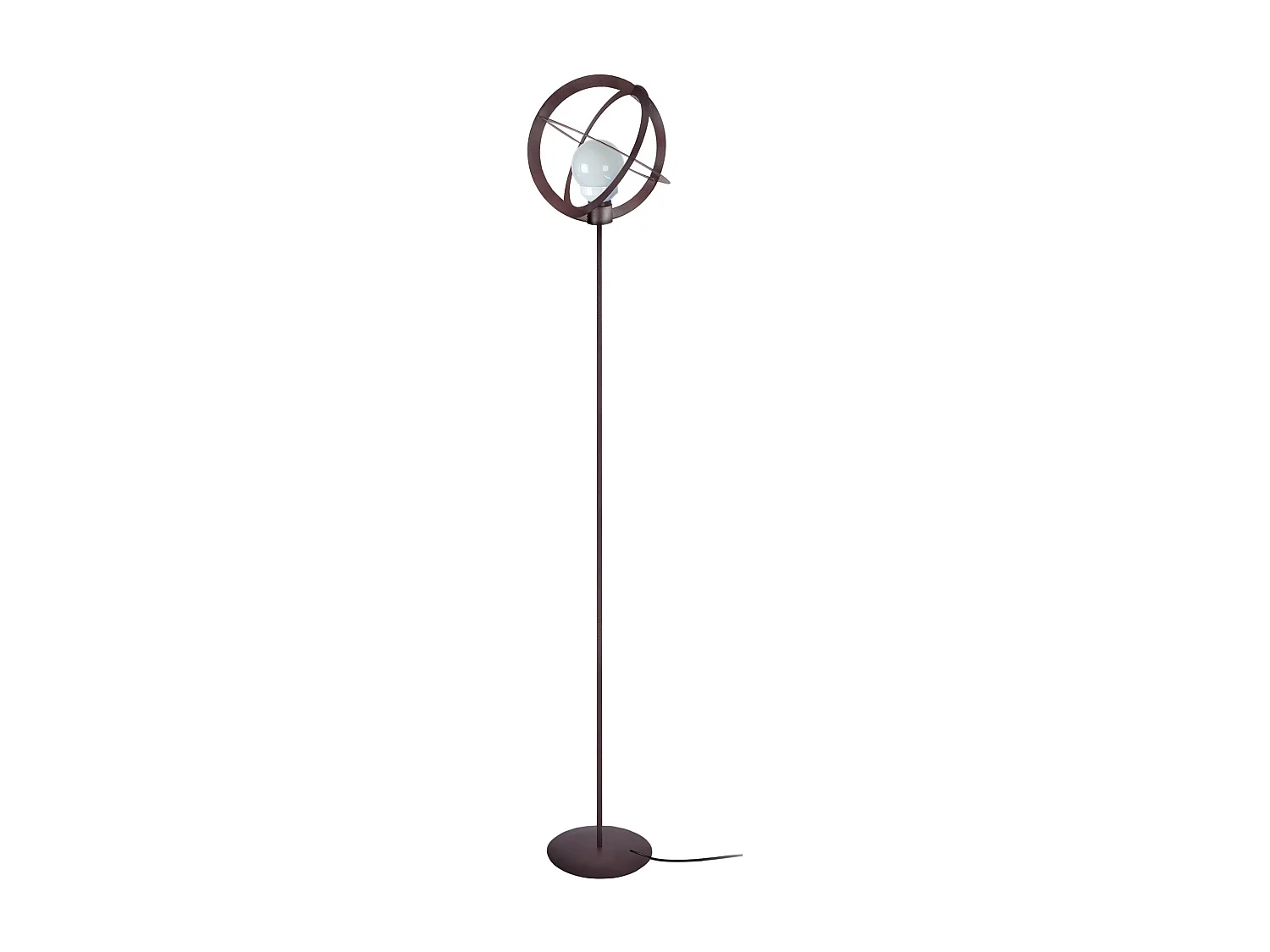 Lampadaire métal rouge  marron 165 cm.