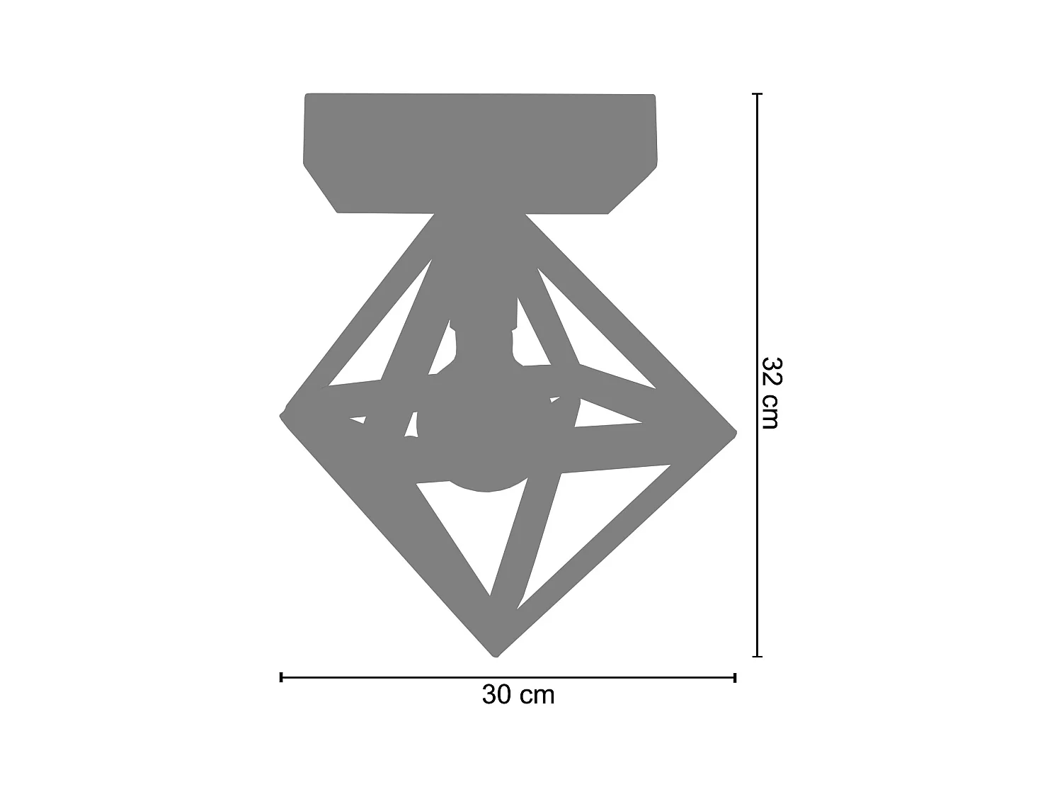 Plafón TOSEL ,metal,Blanco,A32xD30xP30cm