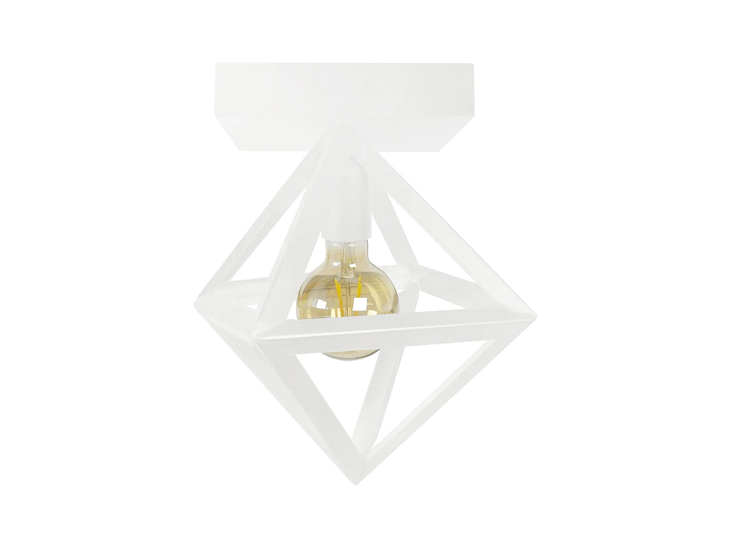 Plafonnier TOSEL ,métal,Blanc ,H32xD30xP30cm