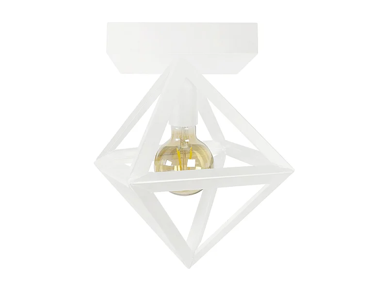 Plafonnier TOSEL ,métal,Blanc ,H32xD30xP30cm