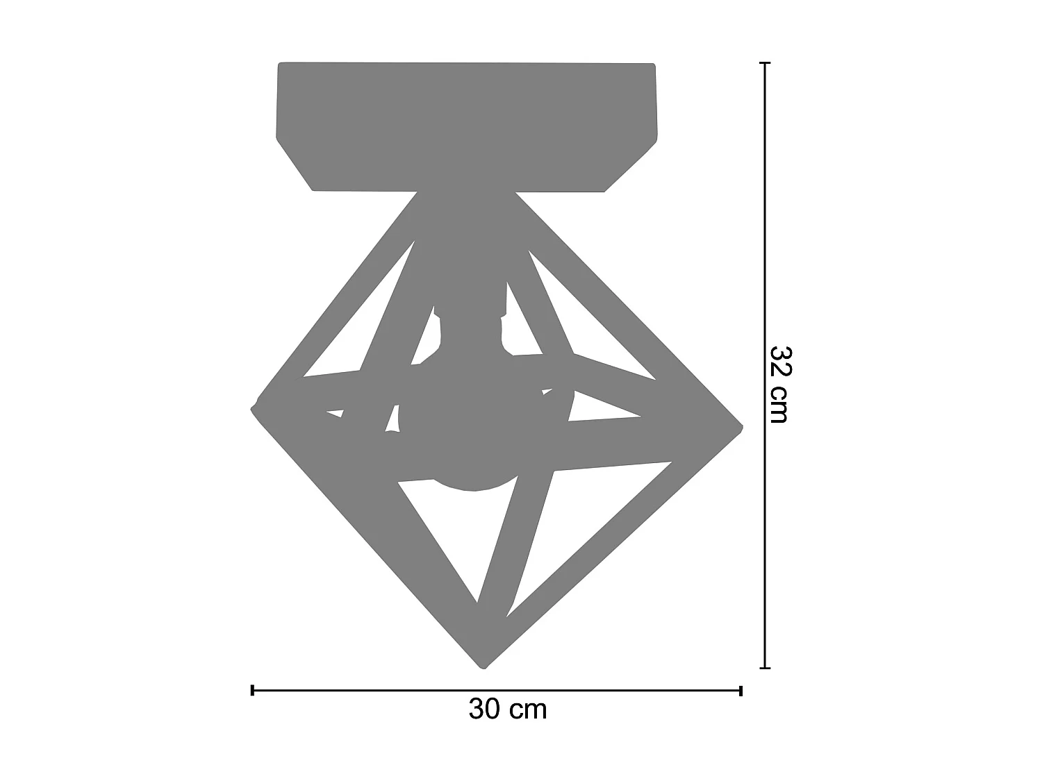 Plafón TOSEL ,metal ,Aluminio ,A37xD35xP35cm