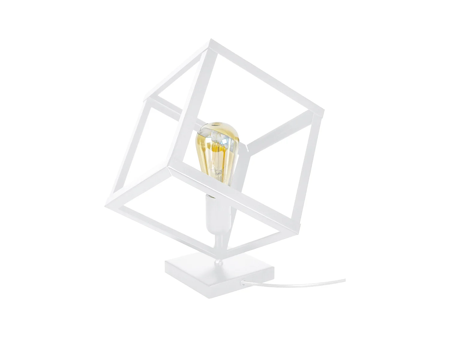 Lampe a Poser TOSEL ,métal,Blanc  ,H37xD30xP30cm