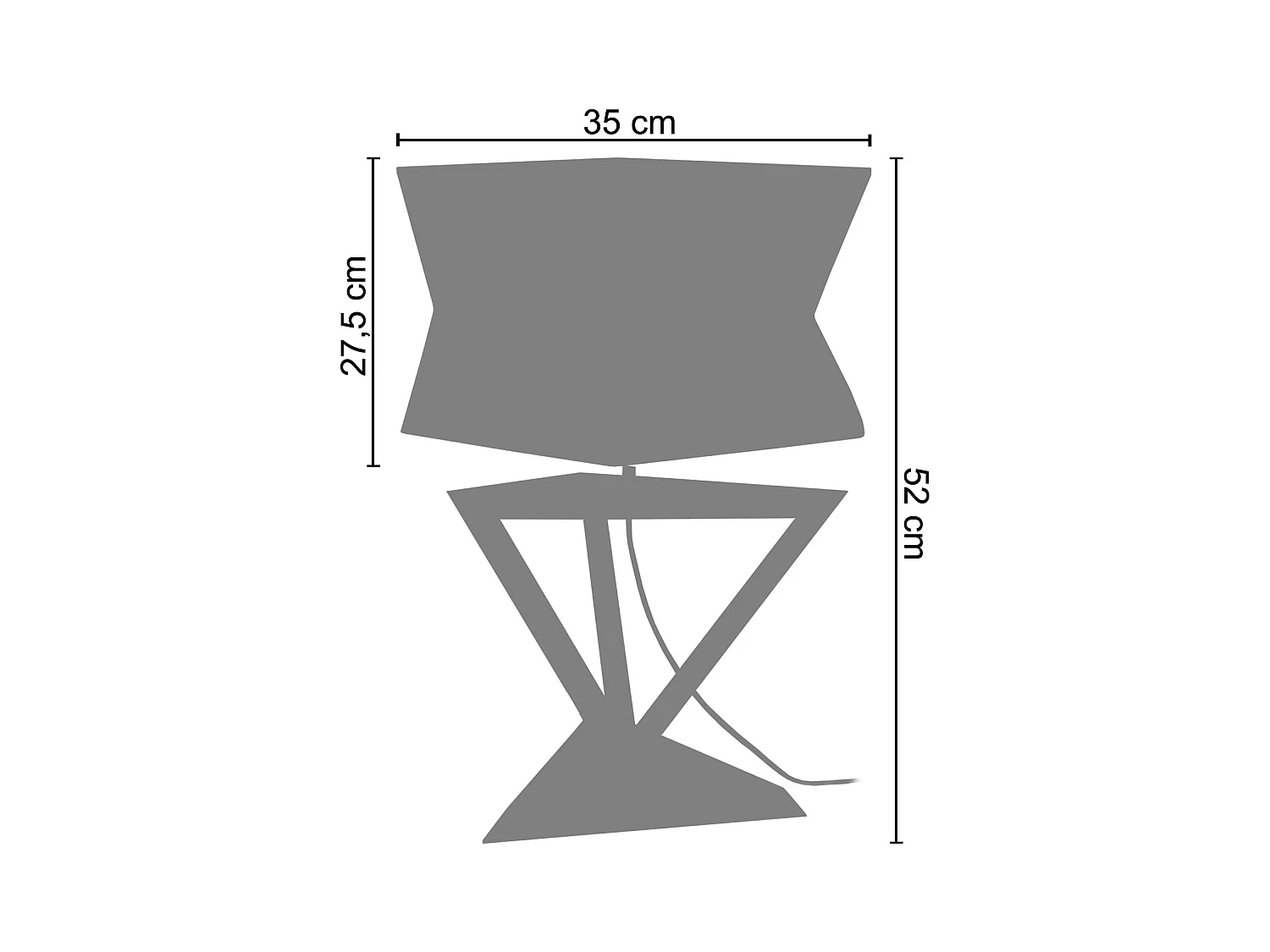 Lampe a Poser TOSEL ,métal,Blanc  ,H37xD30xP30cm