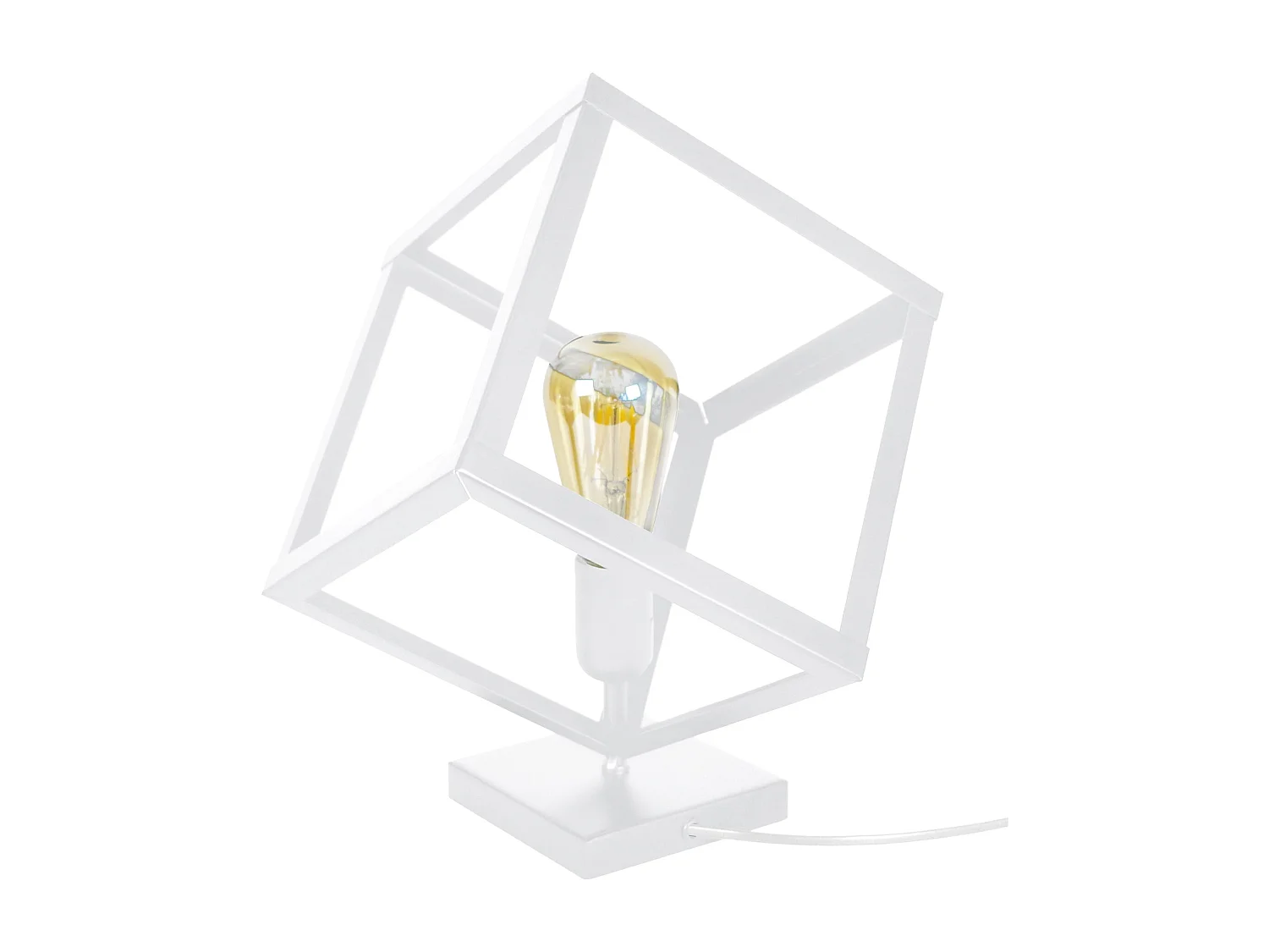 Lampe a Poser TOSEL ,métal,Blanc  ,H37xD30xP30cm