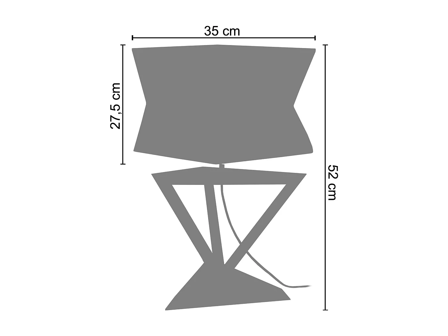 Lampe a Poser TOSEL ,métal,Blanc  ,H37xD30xP30cm