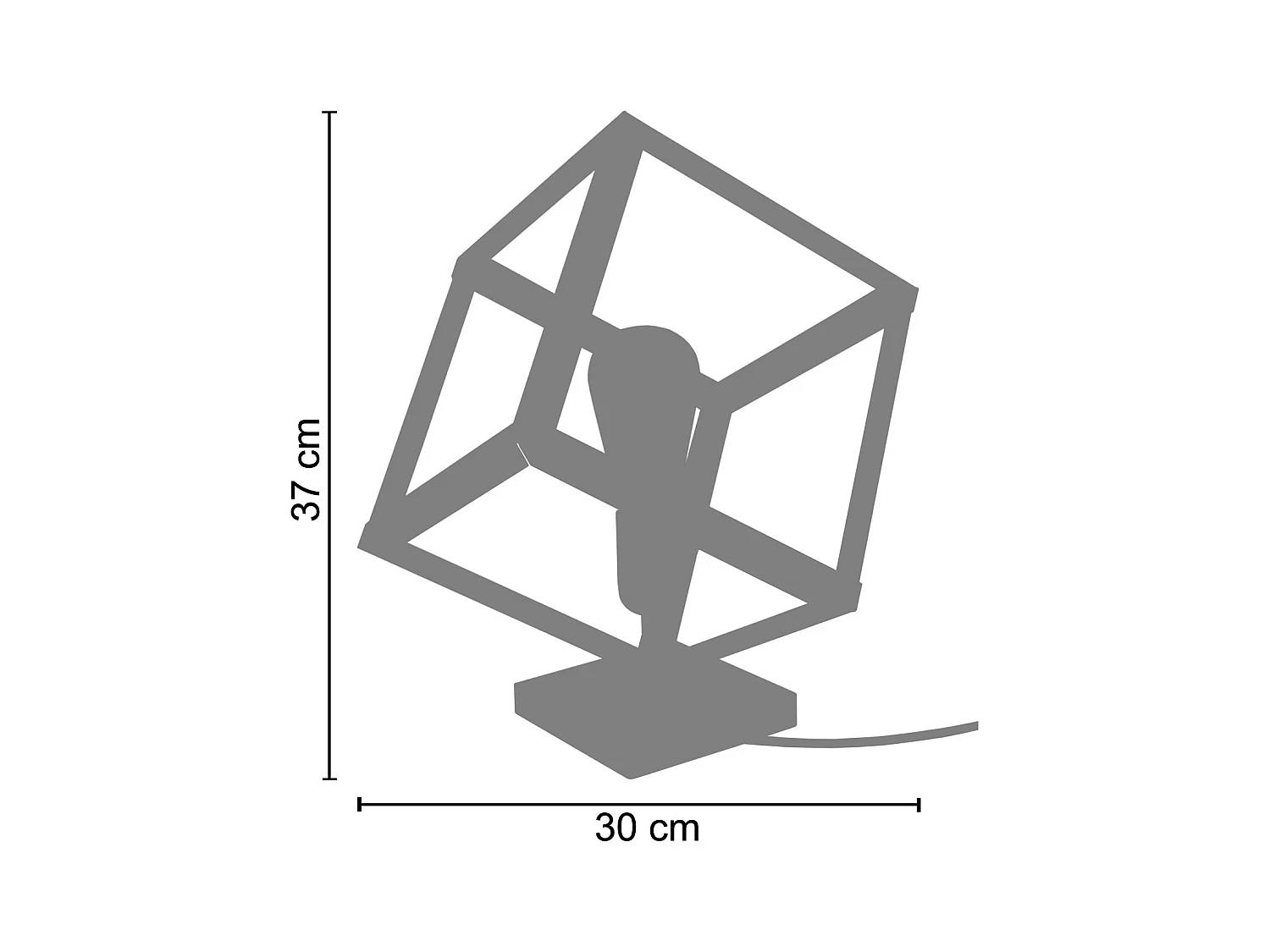 Lámpara de Mesa  TOSEL ,metal,Blanco ,A30xD20xP20cm