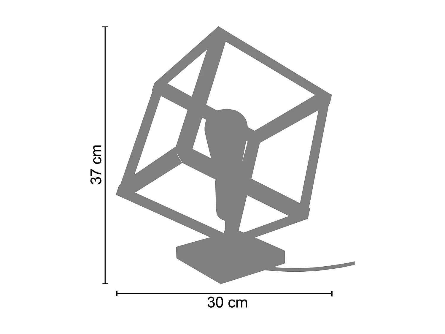 Lámpara de Mesa  TOSEL ,metal,Blanco ,A30xD20xP20cm