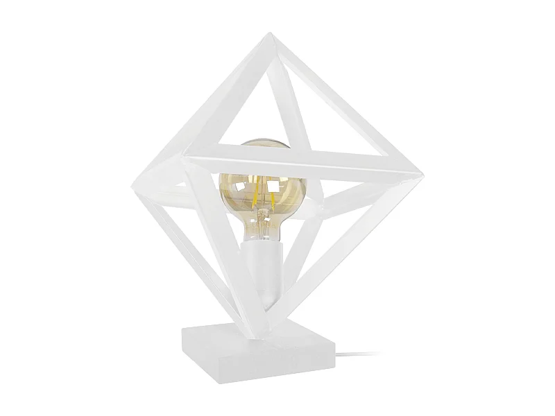 Abajur TOSEL BOIS CUBE lâmpada decorativa quadrado azul D8 x  H21  cm