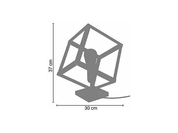 Abajur TOSEL BOIS CUBE lâmpada decorativa quadrado marfim D8 x  H21  cm
