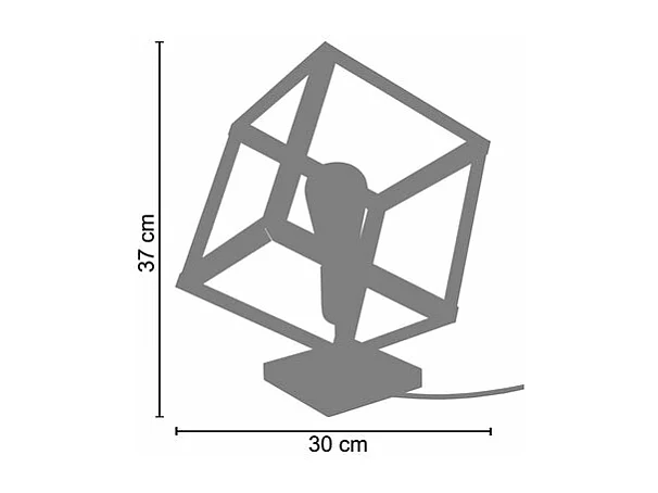 Abajur TOSEL BOIS CUBE lâmpada decorativa quadrado cinza D8 x  H21  cm
