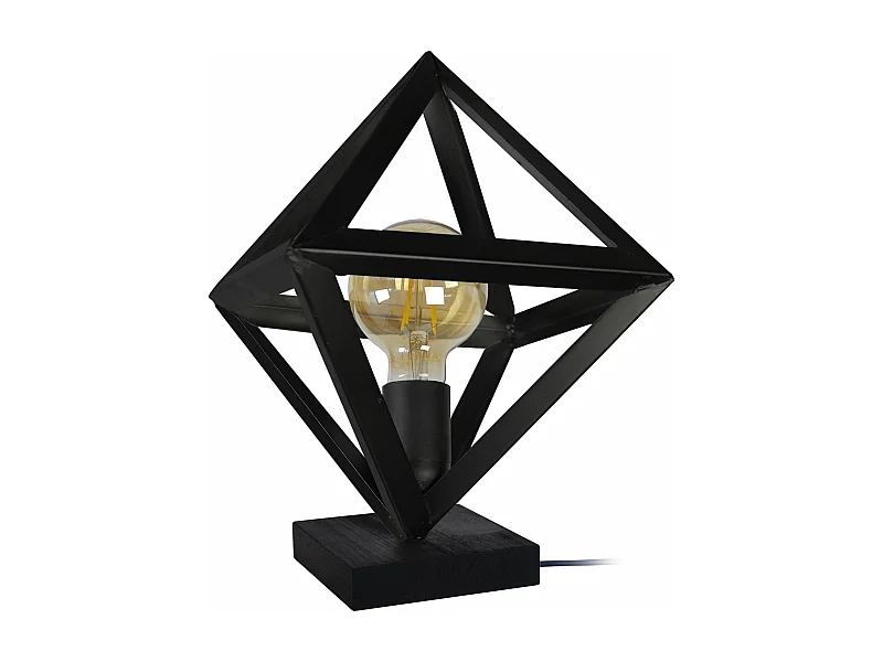 Lampe a poser carré métal  noir 30 cm.