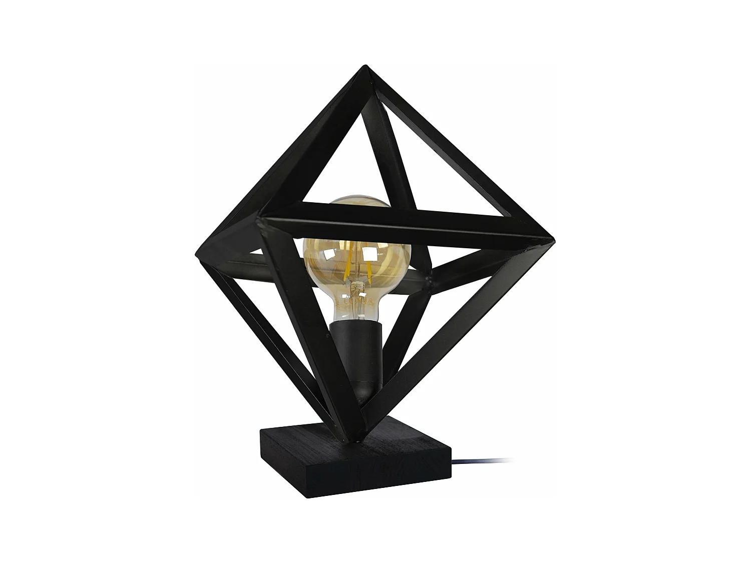 Lampe a poser carré métal  noir 30 cm.
