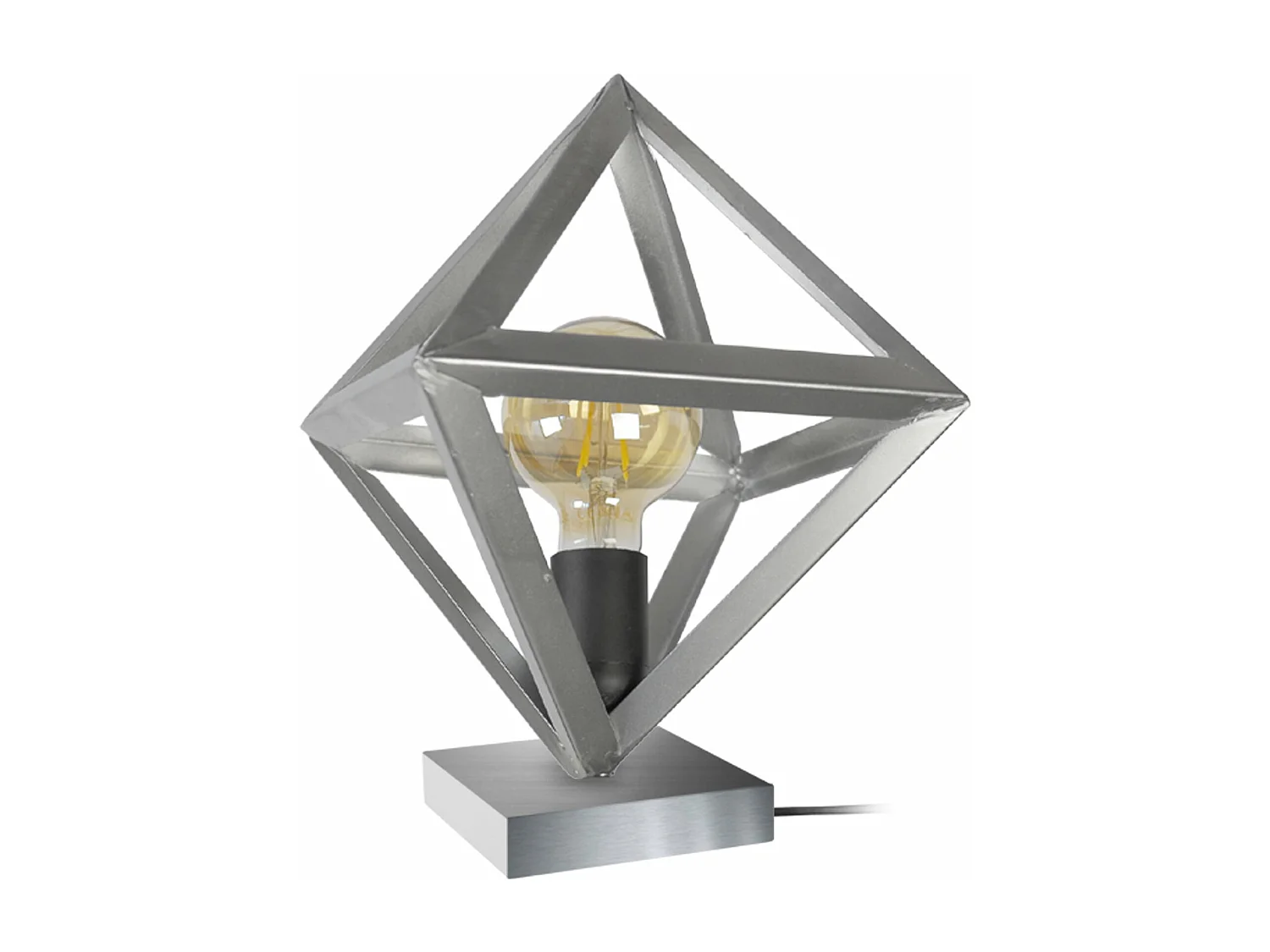 Abajur TOSEL BOIS CUBE lâmpada decorativa quadrado Verde D8 x  H21  cm