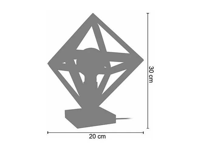 Abajur TOSEL BOIS CUBE lâmpada decorativa quadrado Verde D8 x  H21  cm