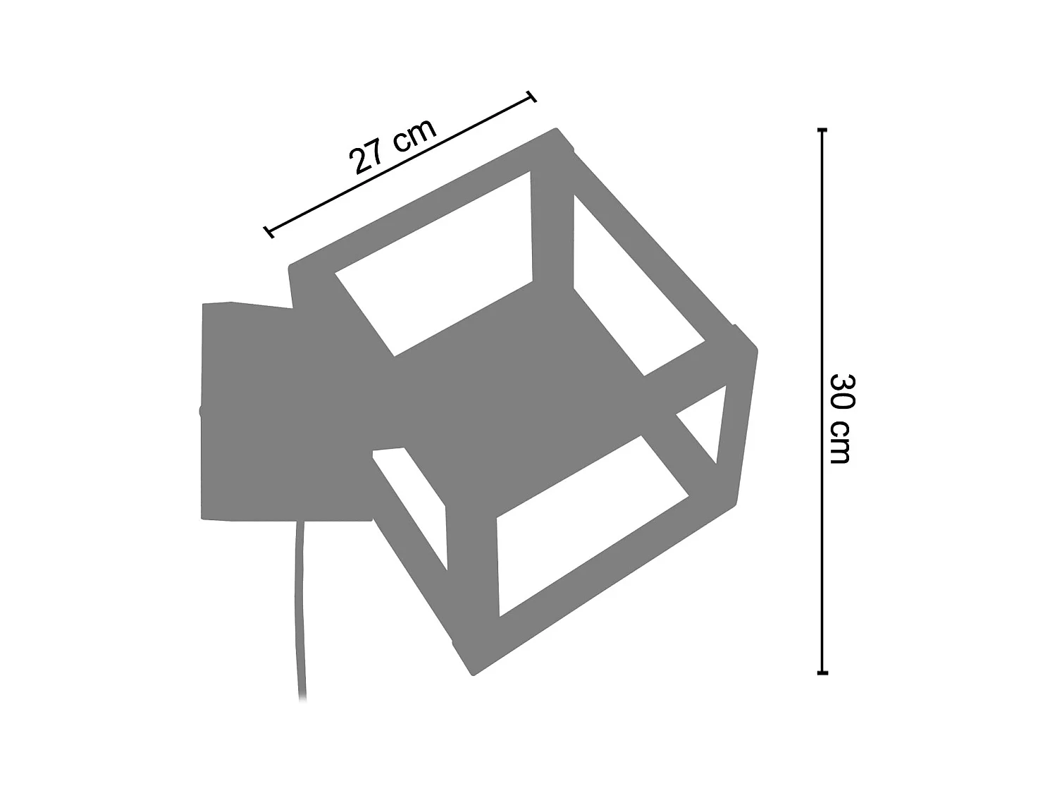 Aplique TOSEL ,metal,Aluminio ,A80xD24xP24cm