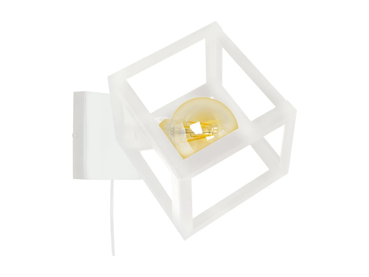 Aplique TOSEL HEXAÈDRE A metal geométrico branco D27 x  H30  cm