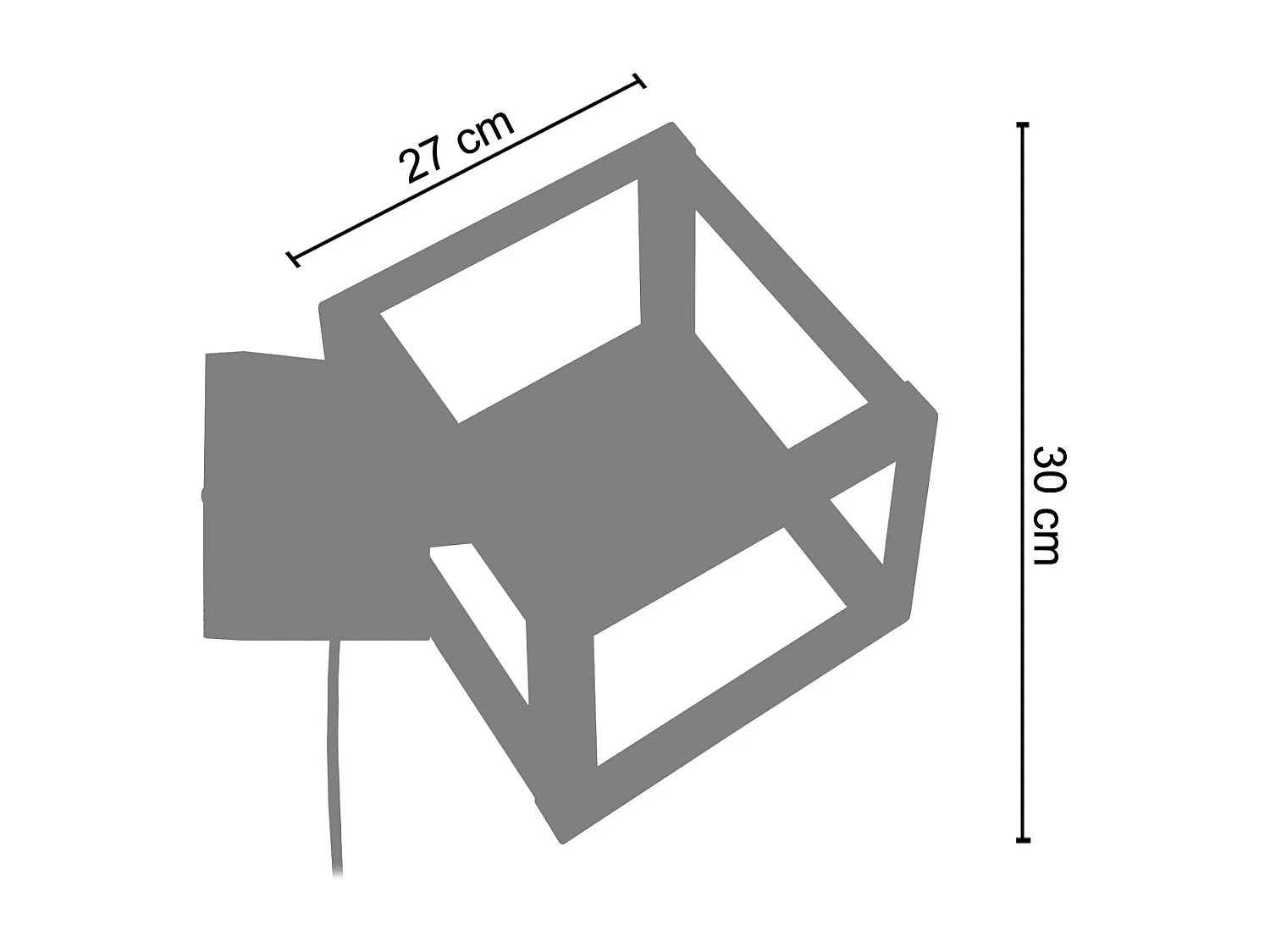 Aplique TOSEL HEXAÈDRE A metal geométrico branco D27 x  H30  cm
